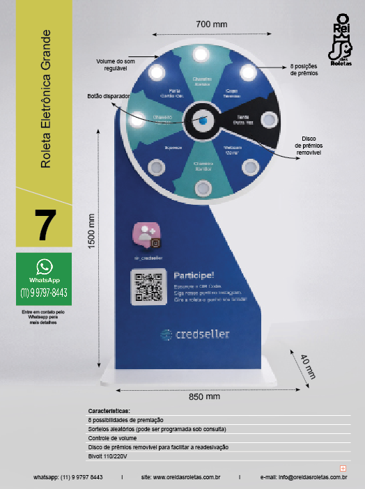 roleta eletronica sorteio de premios com luz e som para sorteios